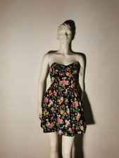 DENNY ROSE VESTITINO MINI ABITO DONNA TAGLIA S COLORE NERO FLOREALE 