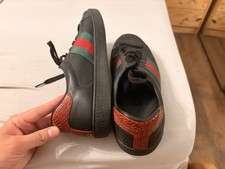 Gucci Black Leather Striped