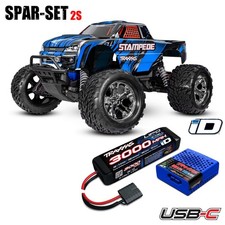 Traxxas 36254-8 Stampede 1:10 2WD Monster Truck RTR Clipless 2S set risparmio blu