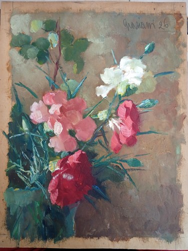 Dipinto olio legno alfio - olio,