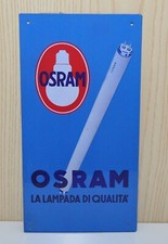 OSRAM Lampada Neon Lampadina pubblicità vintage targa insegna metallo replica