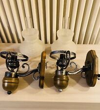 Coppia Applique In legno Ferro battuto