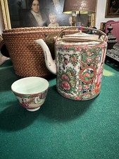 Antica Teiera Cinese Con Tazza E Cestino Contenitore Da Viaggio