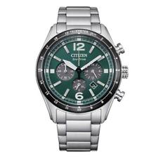 Orologio Citizen eco-drive acciaio uomo aviator crono verde CA4654-55X