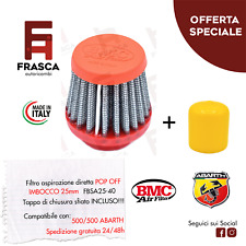 KIT FILTRO BMC + TAPPO FIAT GRANDE PUNTO ABARTH POP OFF SFIATO ESTERNO 25mm