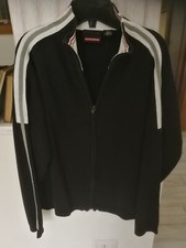 ORIGINAL VINTAGE 1990's QUIKSILVER BLACK JACKET GIACCA STRIPES SHOULDER RAPPER