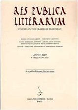 RES PUBLICA LITTERARUM. STUDIES IN THE CLASSICAL TRADITION (VOL. 25) 2003
