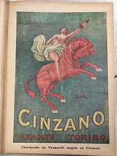 1922 PUBBLICITA' LOCANDINA CINZANO VERMOUTH TORINO LEONETTO CAPPIELLO Originale 