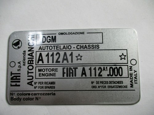 Targa plate telaio - id-plate,