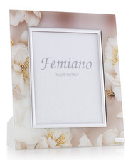 CORNICE PORTAFOTO 13X18 IN ARGENTO FOTO LEGNO VETRO PEONIA ER209/4