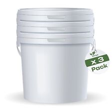 Secchio da 3x5L con coperchio | 5 litri | Bianco | Idoneo per alimenti