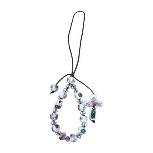 White rosary mobile phone - rosary,