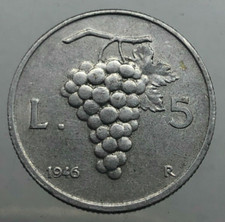 5 LIRE UVA  1946 BB PERIZIATA