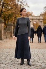 Abito midi grigio Zara taglia