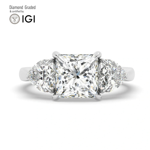 Princess diamond trilogy ring - diamond,