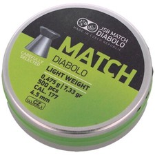 JSB Green Match Diabolo Pellet per pistola ad aria compressa leggero 4,52 mm, 0,475 g (000010-500)