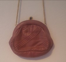 Borsetta rosa antico in vera pelle vintage