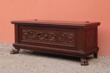 Cassapanca panca intagliata in stile, piano apribile, epoca metà '900!