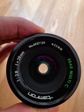 Obiettivo Lens - Tamron BBAR  MULTI  C.  Tamron  1:2.8  f=28mm diam. 52 mm usato