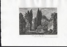 TIVOLI, VILLA D'ESTE , di COTTAFAVI , grande incisione, 1843