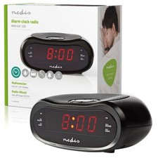 RADIOSVEGLIA DIGITALE NEDIS AM FM AUX SNOOZE DISPLAY A LED 0.6" DUE ALLARMI NERO