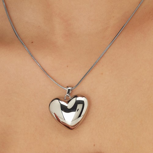 Collana cuore bombato donna - cuore,