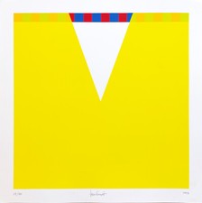 Jorrit TORNQUIST   1993 monocromo giallo serigrafia originale  firmata 70x70 cm