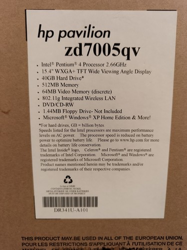 Pavilion zd7005qv laptop - hp,