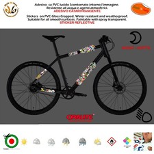 Kit adesivi vinile riflettente telaio bicicletta mtb bomb cartoon reflective