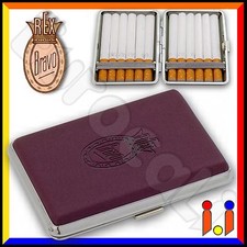 Portasigarette Bravo in Metallo e Pelle Astuccio Porta Sigarette •