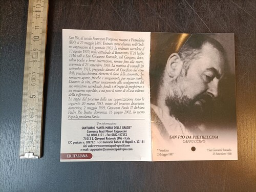 Santino reliquia padre pio - padre, da