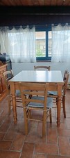 Tavolo da cucina in legno, apribile a libro +4 sedie