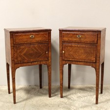 COPPIA COMODINI Luigi XVI -IN CILIEGIO INTARSIATI - Italia EPOCA 700 -RESTAURATI