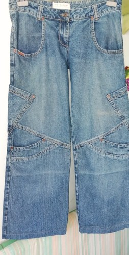 Jeans palazzo donna vita - jeans,