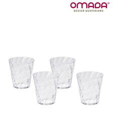 Bicchieri Infrangibili da Esterno, 4 da 350ml, Decorazione Diamante, Omada