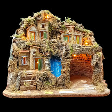 Presepe 2 piani con Cascata 35x30x30