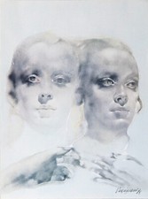 RENZO VESPIGNANI (1924 - 2001)  "I gemelli " 1975 Opera  Litografia con catalogo