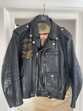 Vintage Avirex Leather Jacket Size L Tattoo Black Jacks