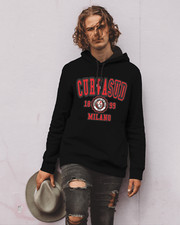 Felpa nera con cappuccio e