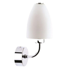 Lampada Luce Bagno specchio Splash da parete 40W E14 faretto cromo e vetro IP23