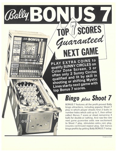 Bonus bally bingo pinball - 7,