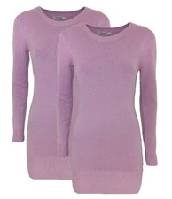 Maglione lungo donna lilla