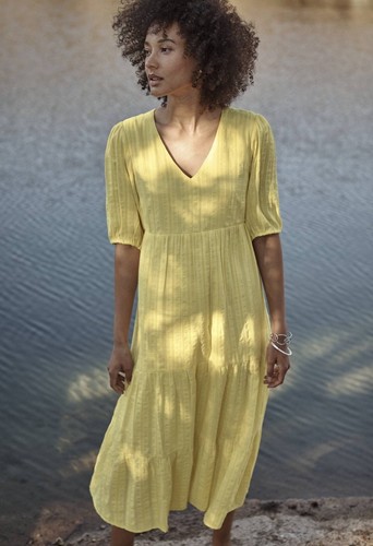 Abito midi strati giallo - abito,