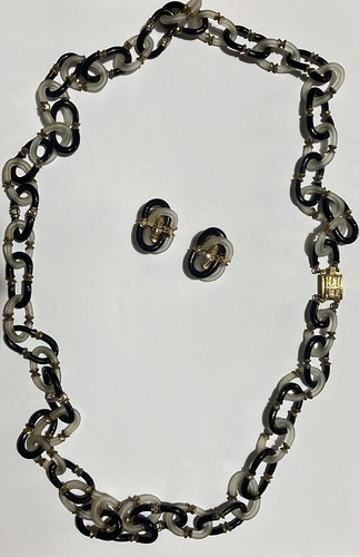 Collana orecchini vetro - e,
