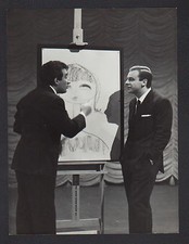 FOTO ORIGINALE ANNI '60 TONY DALLARA E JOHNNY DORELLI CARTA LUCIDA CM 18X24 