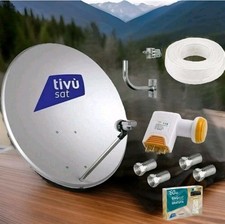 KIT 1 DECODER HD TIVÙSAT SATELLITARE  PARABOLA 80CM LNB 4 USCITE  STAFFA 30 MT  