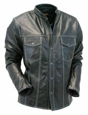Camicia nera da uomo in vera