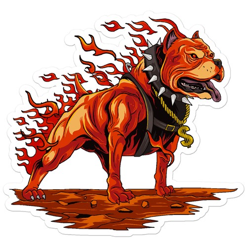 Pitbull cane corso flames - pitbull,