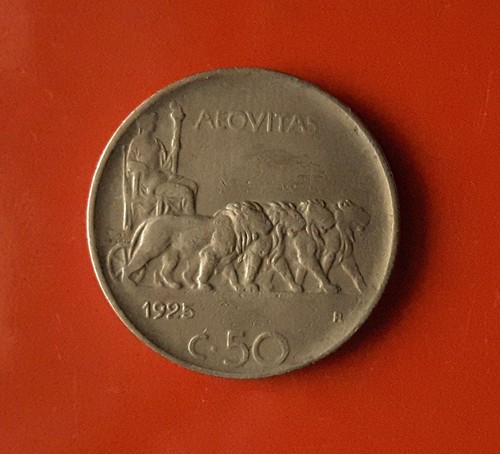 Centesimi leoni 1925 bordo - 50,
