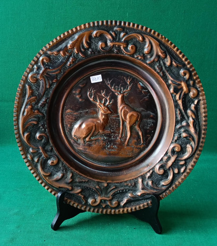 Piatto vintage rame sbalzato - vintage,